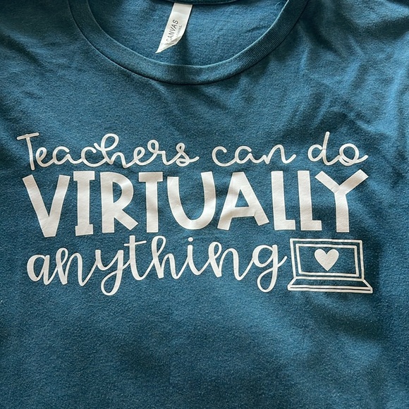 “Teachers can do Virtually anything”teacher t-shirt.Bella Canvas unisex medium. - Picture 2 of 4